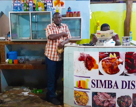 Front desk of Simba Dishes best Swahili food in Malindi
